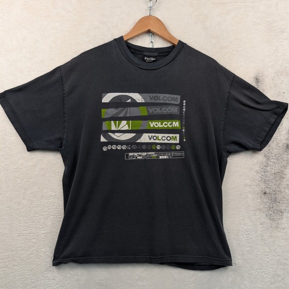 Volcom Other - VTG Volcom T-Shirt Men's XL Black Faded Skate Streetwear Grunge Distressed Y2K